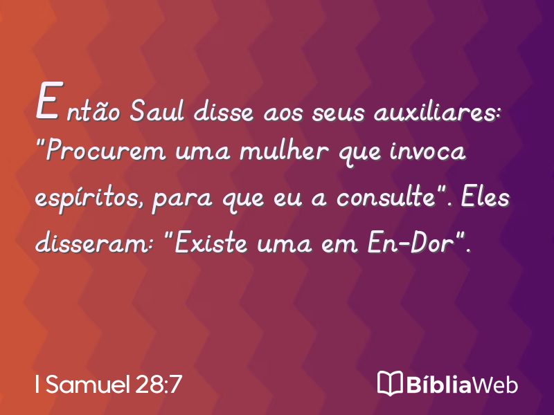 I Samuel 28:7 em imagem para compartilhar