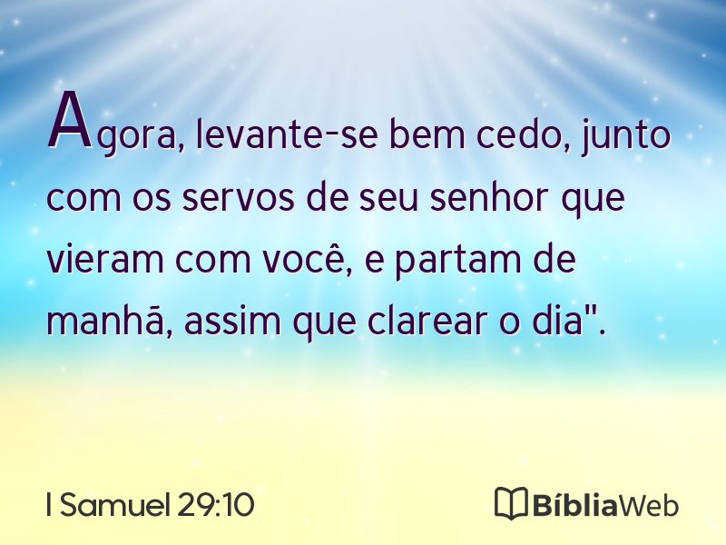 I Samuel 29:10 em imagem para compartilhar