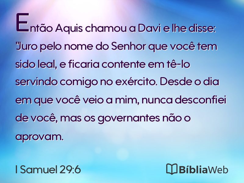 I Samuel 29:6 em imagem para compartilhar