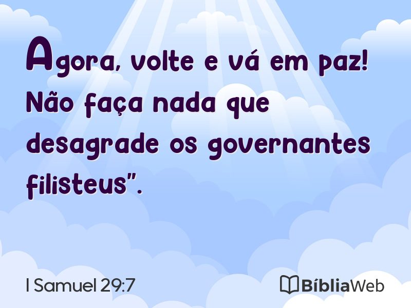 I Samuel 29:7 em imagem para compartilhar