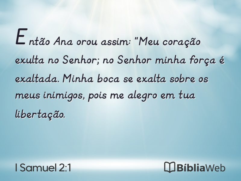 I Samuel 2:1 em imagem para compartilhar