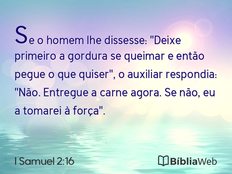 I Samuel 2:16 em imagem para compartilhar