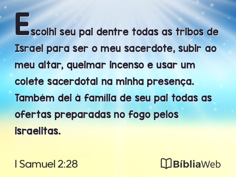 I Samuel 2:28 em imagem para compartilhar