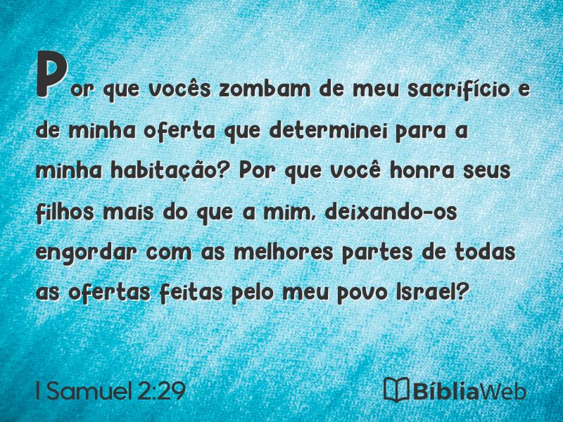 I Samuel 2:29 em imagem para compartilhar