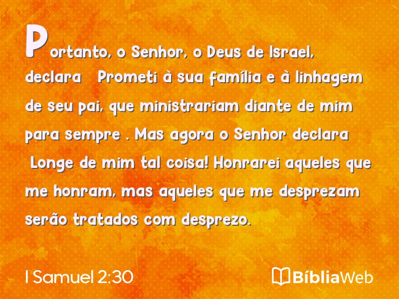 I Samuel 2:30 em imagem para compartilhar