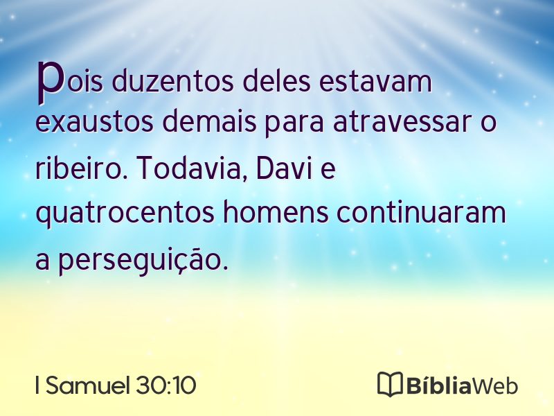 I Samuel 30:10 em imagem para compartilhar