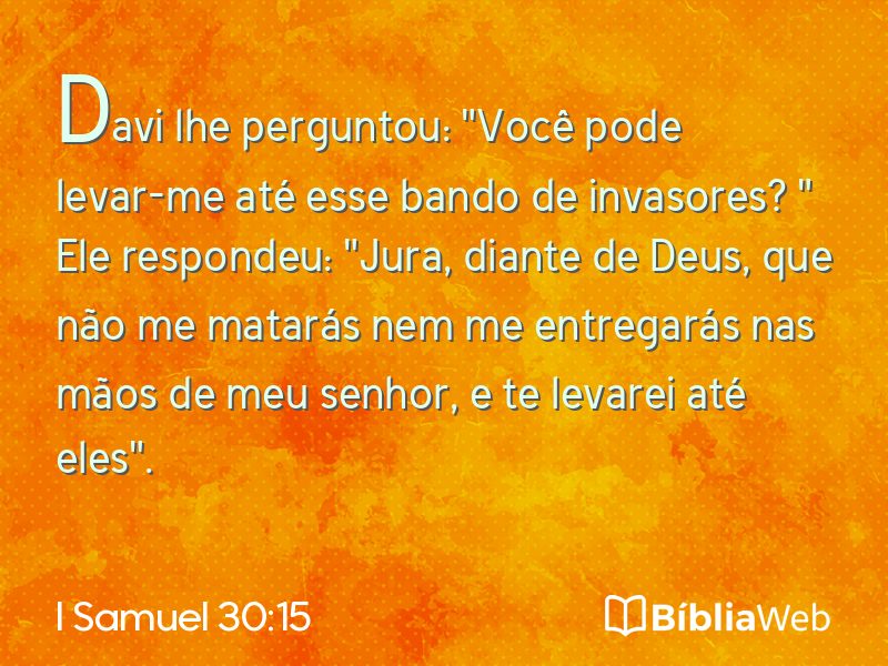 I Samuel 30:15 em imagem para compartilhar