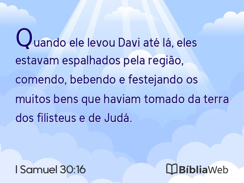I Samuel 30:16 em imagem para compartilhar