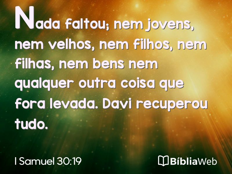 I Samuel 30:19 em imagem para compartilhar