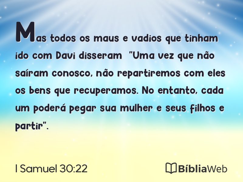 I Samuel 30:22 em imagem para compartilhar