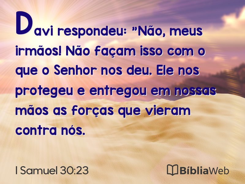 I Samuel 30:23 em imagem para compartilhar