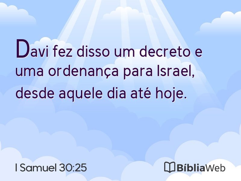 I Samuel 30:25 em imagem para compartilhar