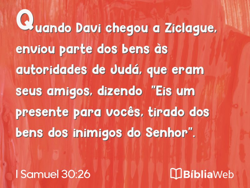 I Samuel 30:26 em imagem para compartilhar