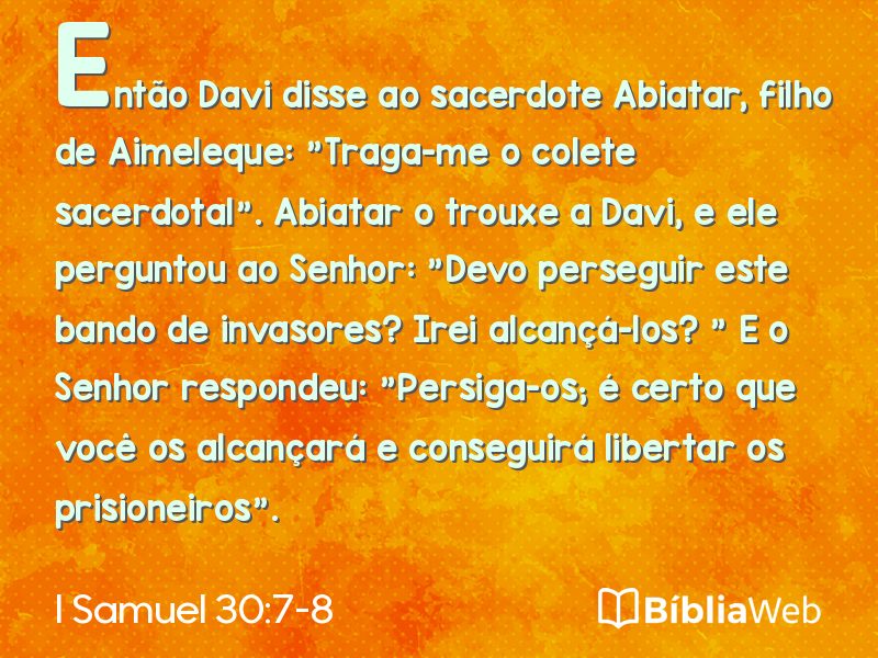 I Samuel 30:7-8 em imagem para compartilhar