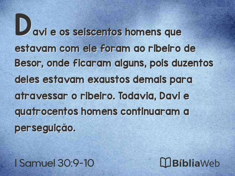 I Samuel 30:9-10 em imagem para compartilhar