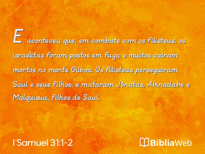 I Samuel 31:1-2 em imagem para compartilhar