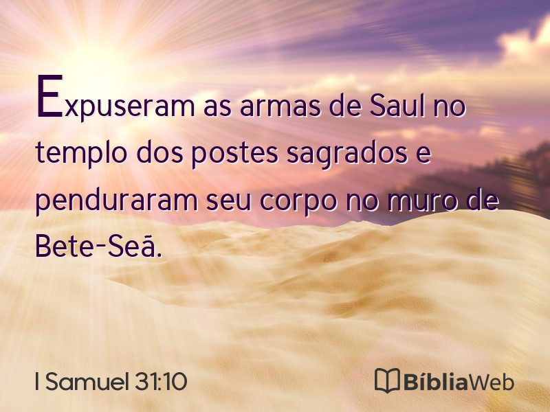 I Samuel 31:10 em imagem para compartilhar