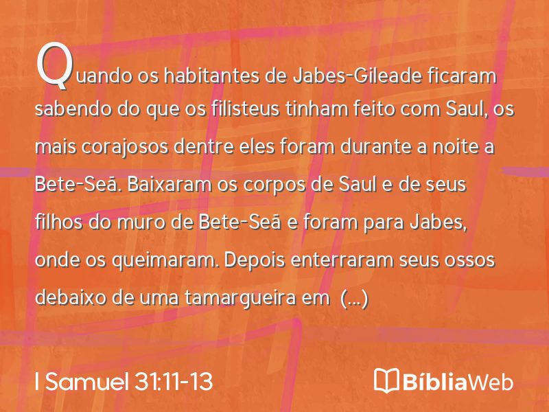 I Samuel 31:11-13 em imagem para compartilhar