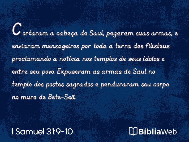 I Samuel 31:9-10 em imagem para compartilhar