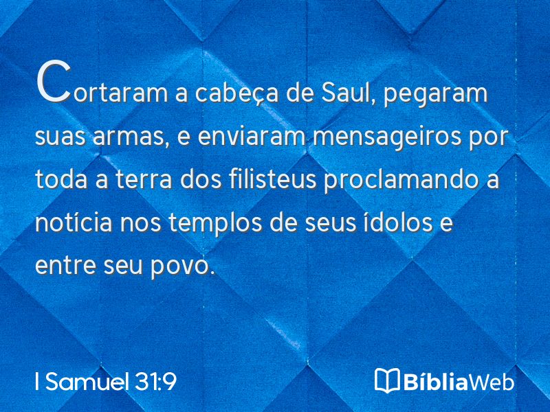 I Samuel 31:9 em imagem para compartilhar