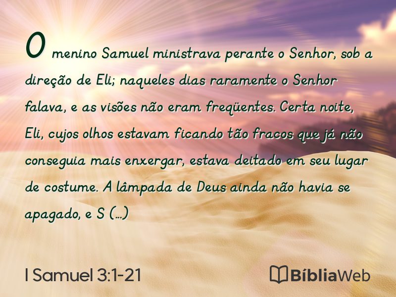 I Samuel 3:1-21 em imagem para compartilhar