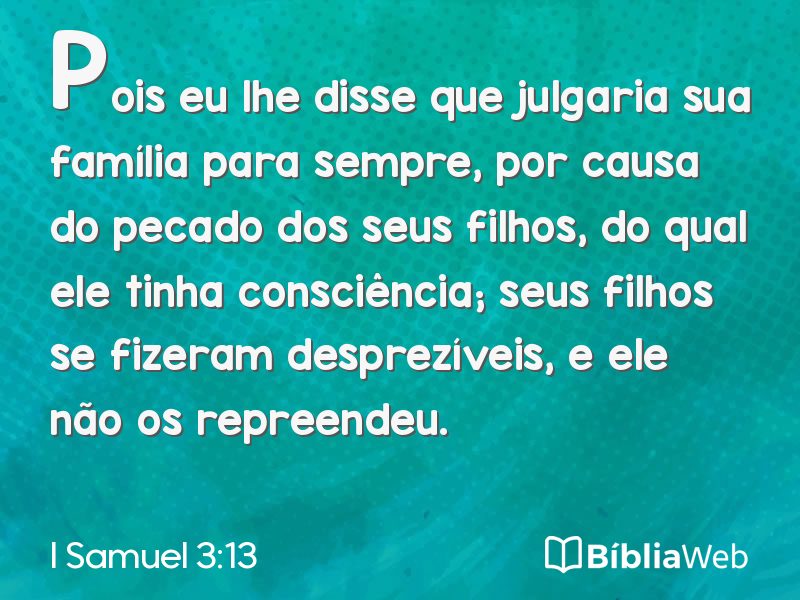 I Samuel 3:13 em imagem para compartilhar