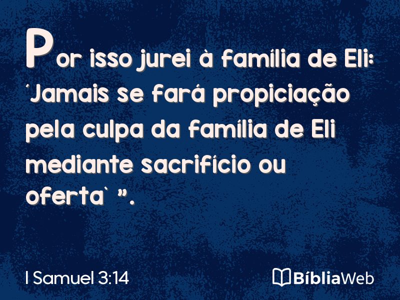 I Samuel 3:14 em imagem para compartilhar
