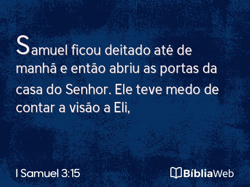 I Samuel 3:15 em imagem para compartilhar