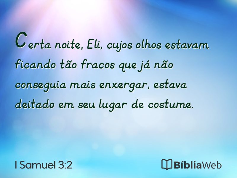 I Samuel 3:2 em imagem para compartilhar