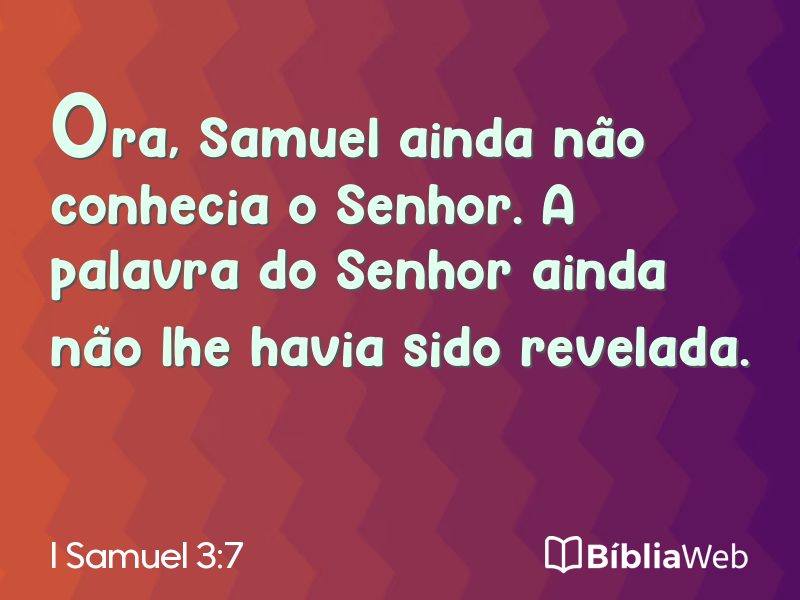 I Samuel 3:7 em imagem para compartilhar
