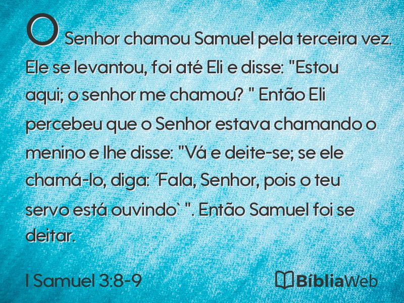 I Samuel 3:8-9 em imagem para compartilhar