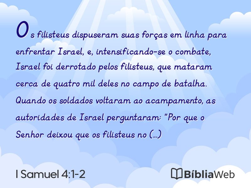 I Samuel 4:1-2 em imagem para compartilhar