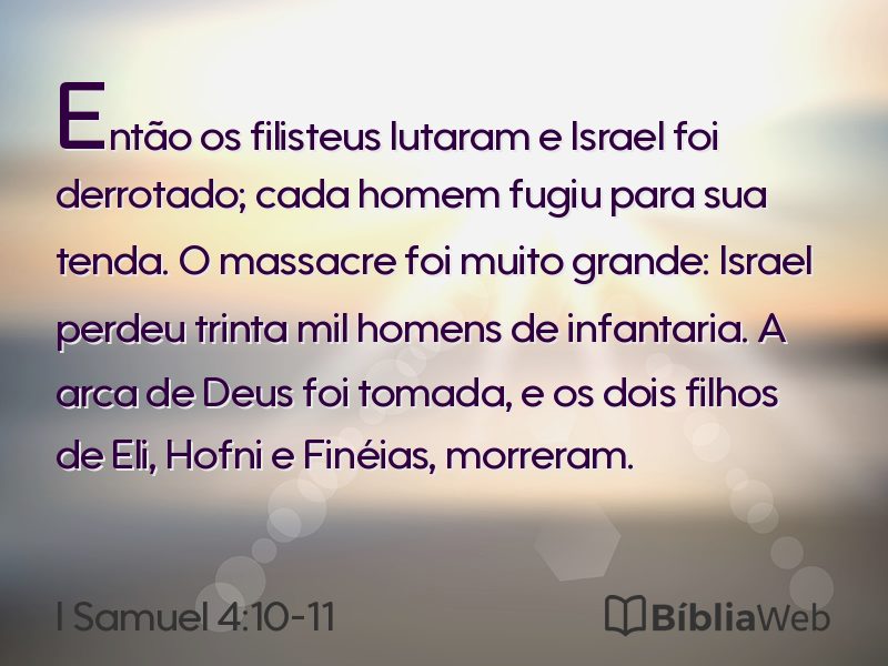 I Samuel 4:10-11 em imagem para compartilhar