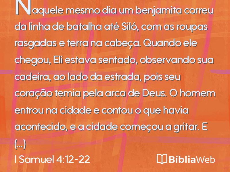 I Samuel 4:12-22 em imagem para compartilhar