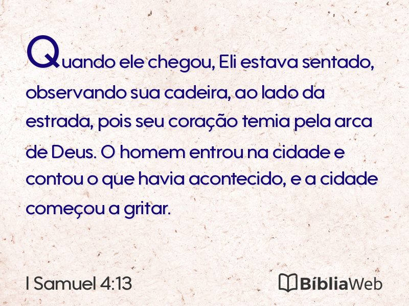 I Samuel 4:13 em imagem para compartilhar