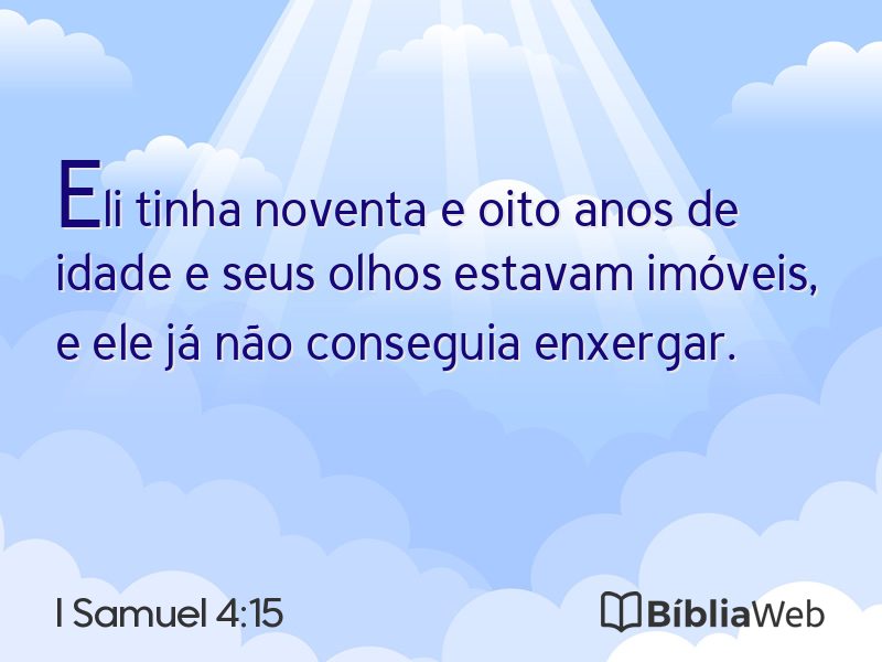 I Samuel 4:15 em imagem para compartilhar