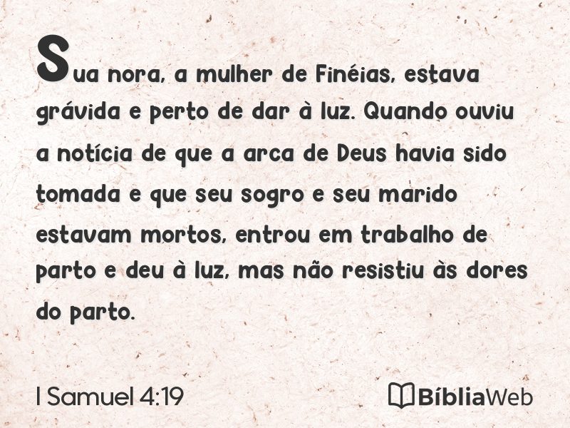 I Samuel 4:19 em imagem para compartilhar
