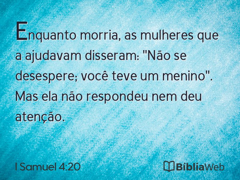 I Samuel 4:20 em imagem para compartilhar