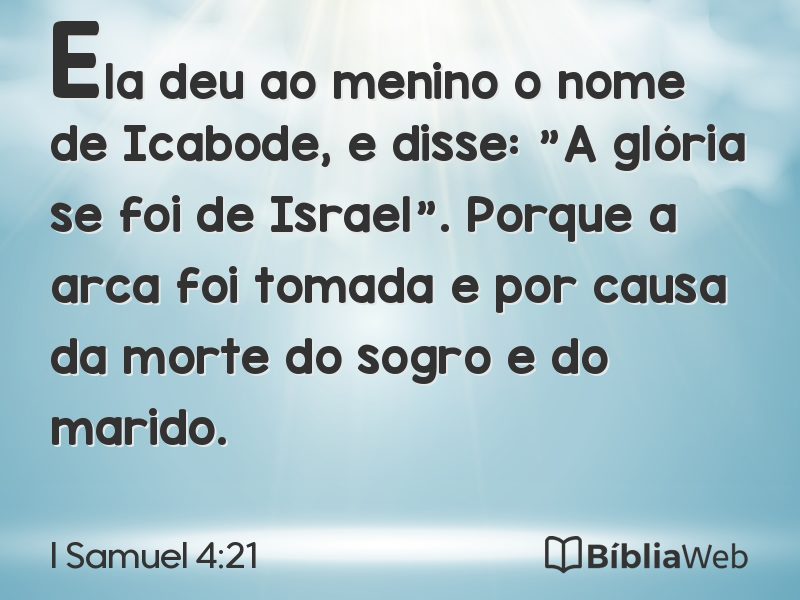 I Samuel 4:21 em imagem para compartilhar