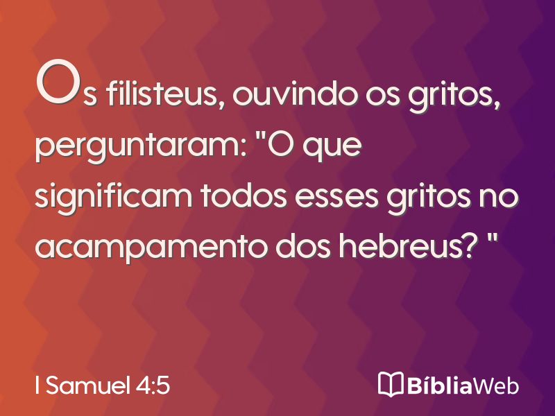I Samuel 4:5 em imagem para compartilhar