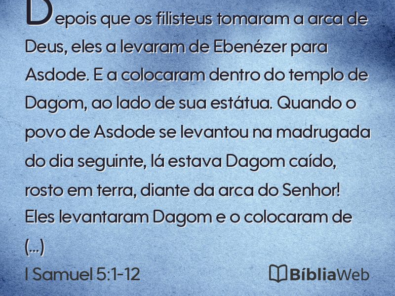 I Samuel 5:1-12 em imagem para compartilhar