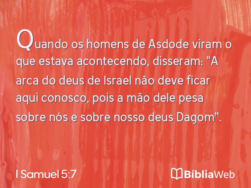 I Samuel 5:7 em imagem para compartilhar