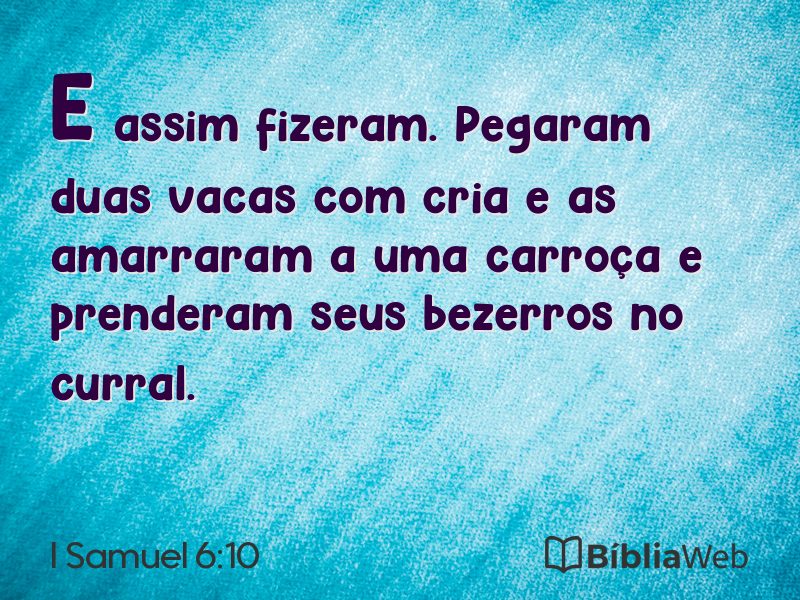 I Samuel 6:10 em imagem para compartilhar