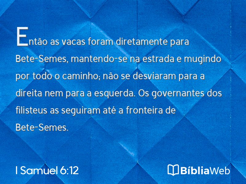 I Samuel 6:12 em imagem para compartilhar