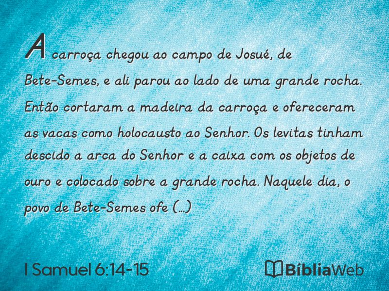 I Samuel 6:14-15 em imagem para compartilhar