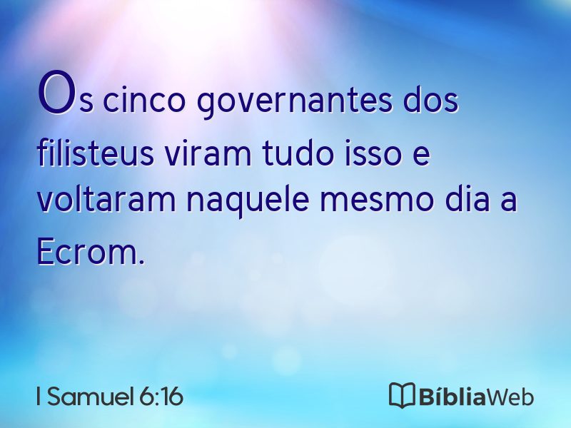 I Samuel 6:16 em imagem para compartilhar