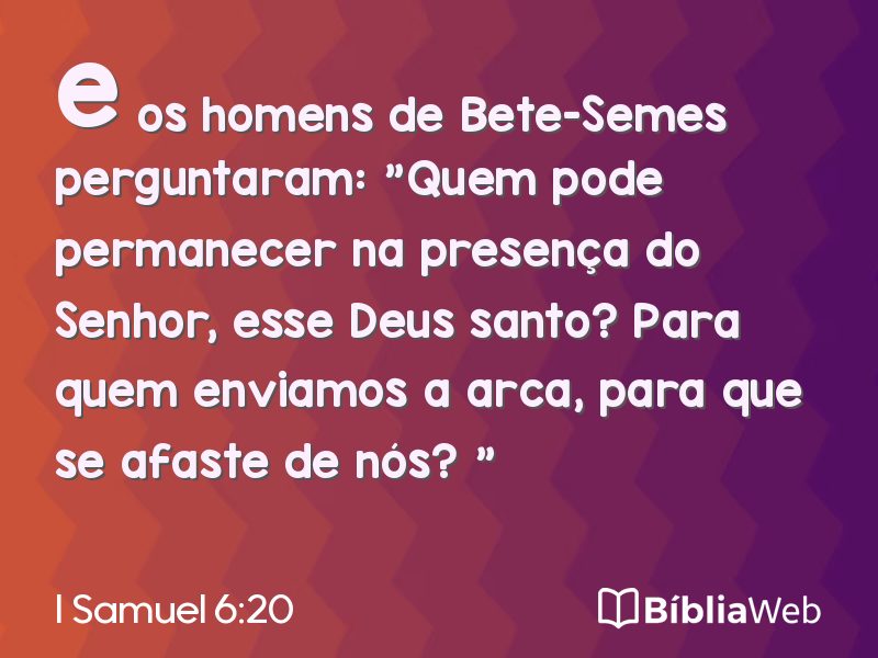 I Samuel 6:20 em imagem para compartilhar