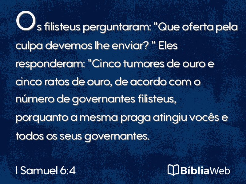 I Samuel 6:4 em imagem para compartilhar