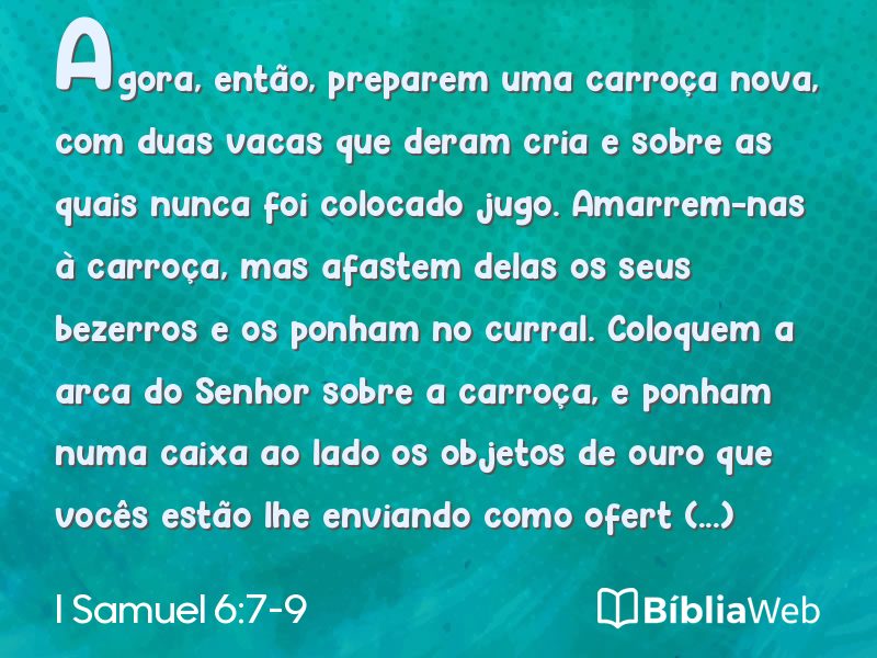 I Samuel 6:7-9 em imagem para compartilhar