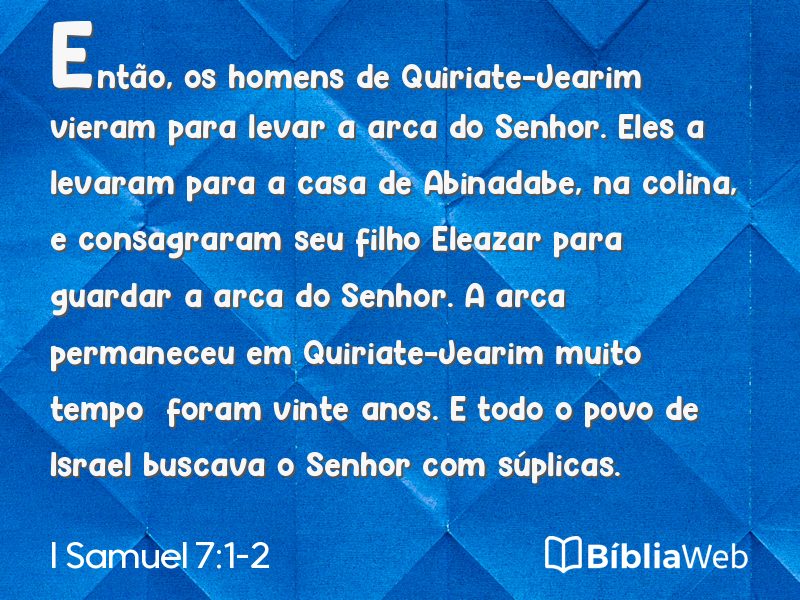 I Samuel 7:1-2 em imagem para compartilhar